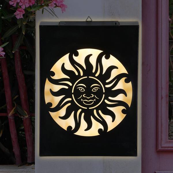 Exhart Matte Black Stamped Sun Metal Wall Art 72201-RS - The