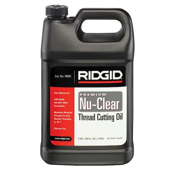 RIDGID 1 Gal. Nu-Clear Pipe Threading Oil, Low Odor & Anti-Mist Formulation  for Pipe Cutting Dies/Threading 70835 - The Home Depot