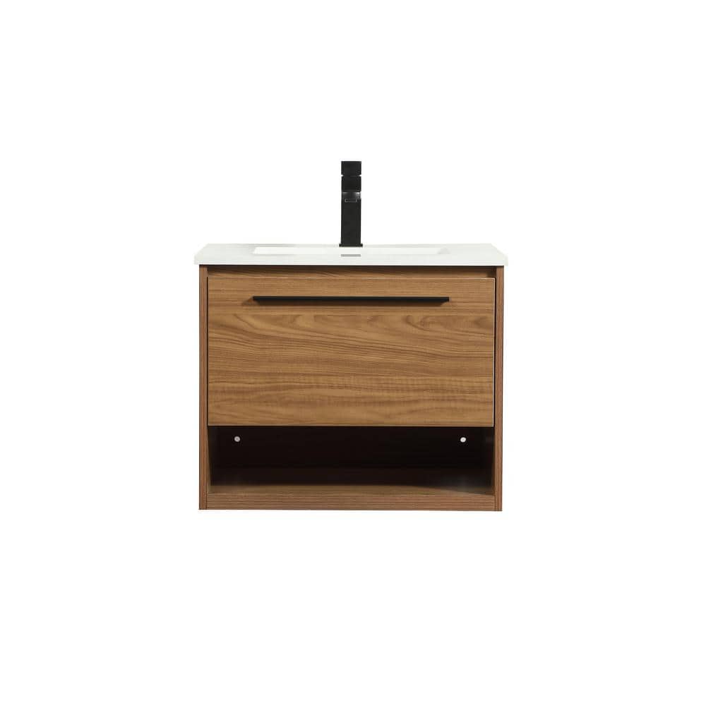 Timeless Home 18 in. W x 24 in. D x 19.7 in. H Bath Vanity in Walnut Brown 