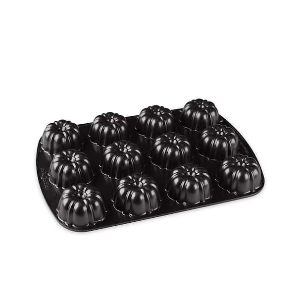 Adrinfly 3.75-Cup Cast Aluminum Brownie Bundt Pan Non-Stick, Graphite