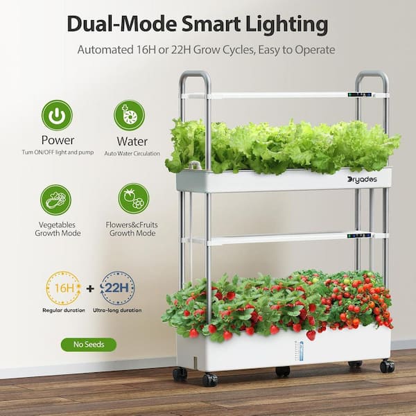 Dryades 32-Pod Vertical Hydroponic Garden System with Large