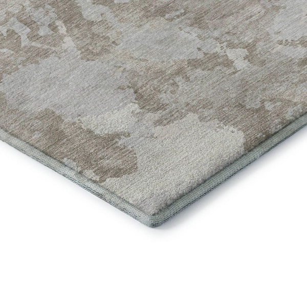 Mayfield Premium Machine Washable Abstract AMF1381 Taupe 5 ft. x 7 ft. 6 in. Area Rug