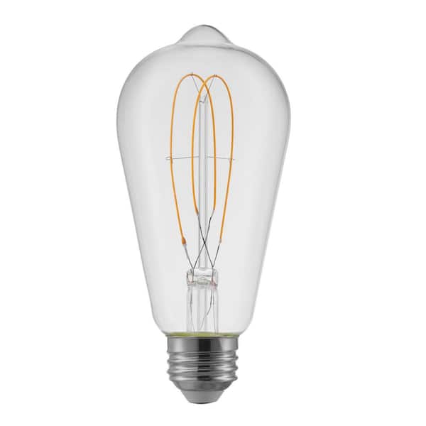 EcoSmart 40-Watt Equivalent ST19 Dimmable M-Shape Filament LED Vintage Edison Light Bulb Bright White (1-Pack)