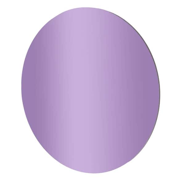 Litton Lane 32 in. x 32 in. Round Tinted Round Frameless Purple Wall Mirror