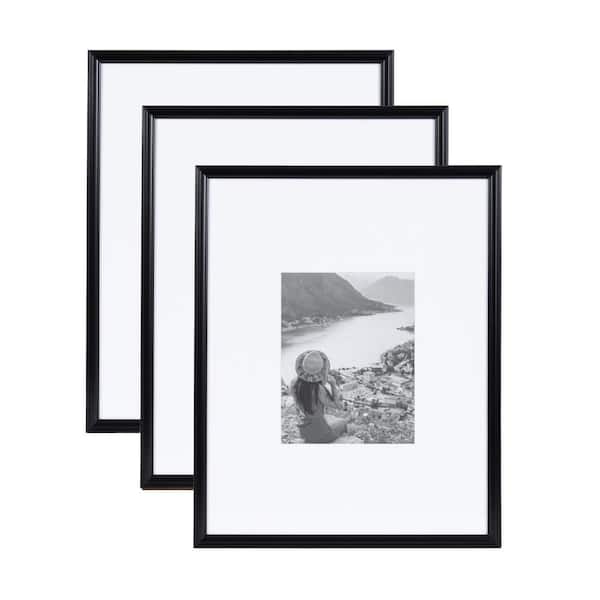 Kate and Laurel Adlynn 16 in. x 20 in. Black Picture Frame (Set of 3)