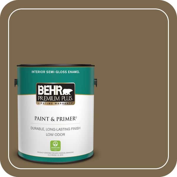 BEHR PREMIUM PLUS 1 gal. #T14-6 Boho Semi-Gloss Enamel Low Odor Interior Paint & Primer