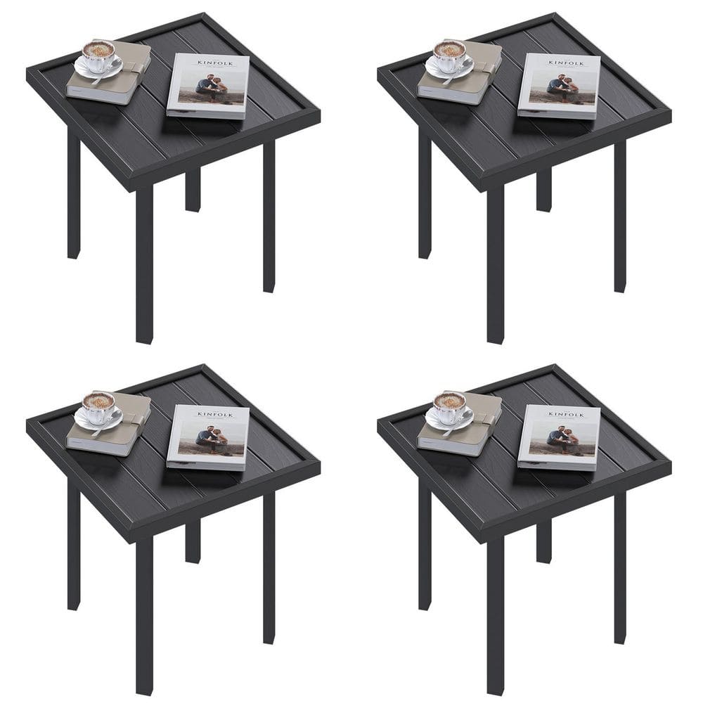 Square Outdoor Side Table for Patio, Metal Garden Coffee Accent Tables Set of 4 price history on PriceWatchPro