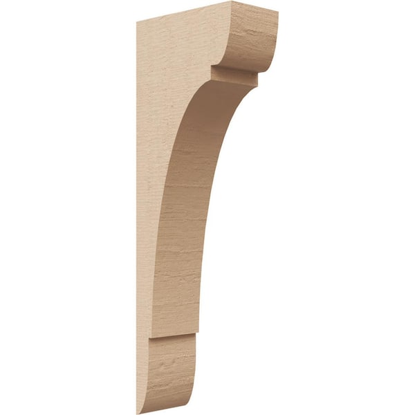 Ekena Millwork 2 in. x 12 in. x 4 in. Series 2 Thin Olympic Rough Cedar Woodgrain Timberthane Polyurethane Corbel, Primed Tan