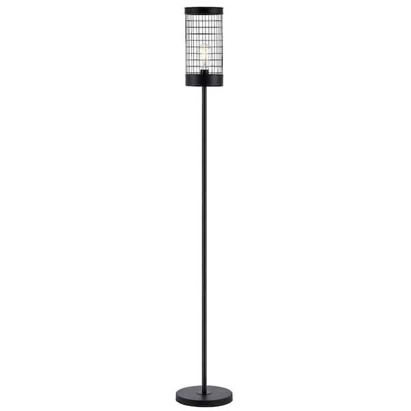 WINGBO 62 in. Steel Indoor Floor Lamp With Cage Shade, Black