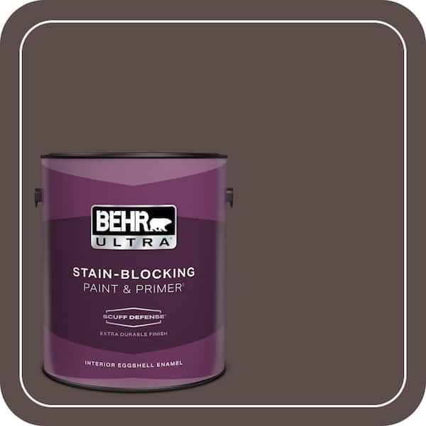 BEHR ULTRA 1 gal. #ECC-28-3 Charred Hickory Extra Durable Eggshell Enamel Interior Paint & Primer