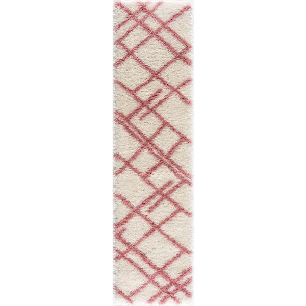 L'Baiet Allison Pink Shag 2 ft. x 6 ft. Runner Rug