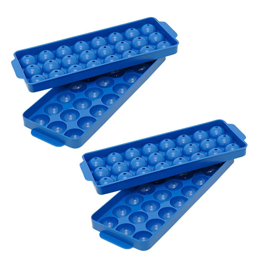 OXO Good Grips Covered Ice Cube Tray Set,Blue,2 Pack