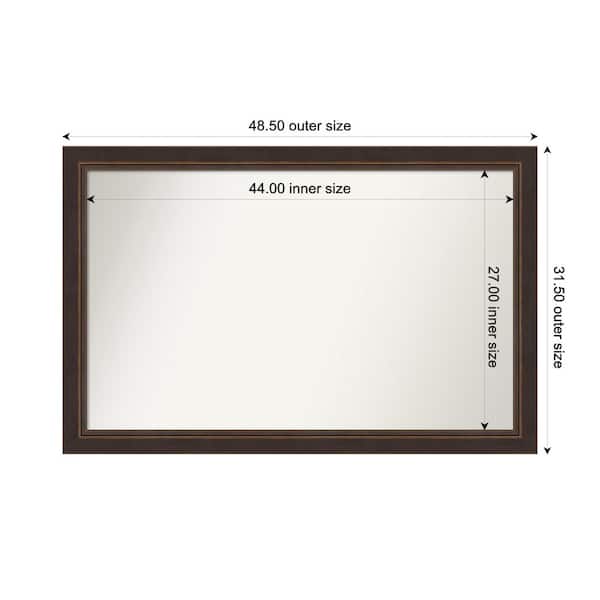 Amanti Art Lara Bronze 48.5 in. x 31.5 in. Custom Non-Beveled Wood FramedBathroom Vanity Wall Mirror