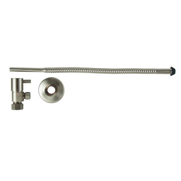 Barclay Products 3/8 in. O.D x 15 in. Copper Corrugated Toilet Supply Lines with Lever Handle Shutoff Valves in Brushed Nickel