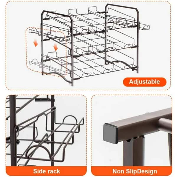 GVODE 3-Tier Bronze Stackable Can Rack Adjustable Can Holder Can Storage  Organizer Rack with Side Rack FXHARDWARD-H008 - The Home Depot