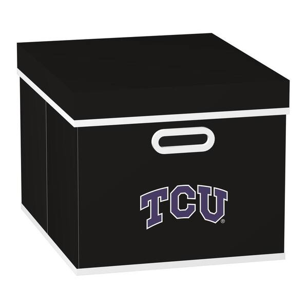 MyOwnersBox College STACKITS Texas Christian University 12 in. x 10 in. x 15 in. Stackable Black Fabric Storage Cube