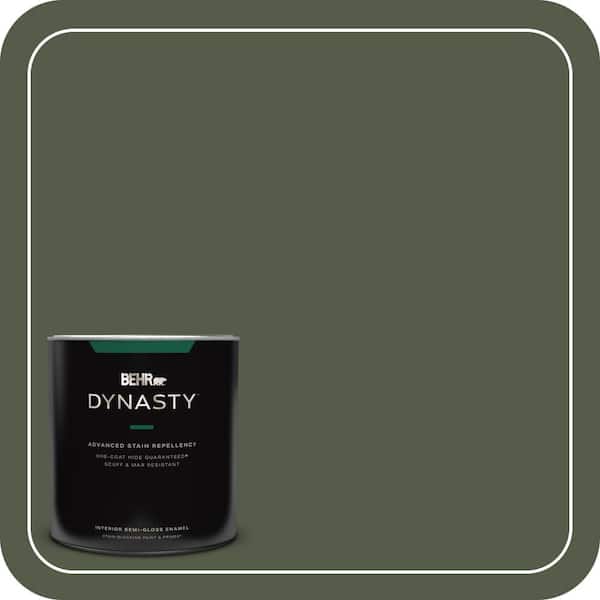 BEHR DYNASTY 1 qt. #430F-7 Windsor Moss Semi-Gloss Enamel Interior Stain-Blocking Paint and Primer