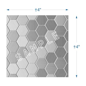 Take Home Sample - Hexagonia S2 Stainless Steel 4 in. x 4 in. Metal Peel and Stick Wall Mosaic Tile (0.11 sq.ft.)