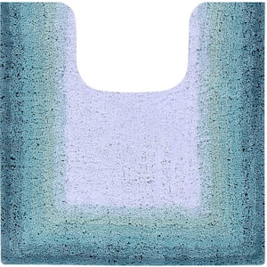 Torrent Collection Turquoise 20 in. x 20 in. Contour 100% Cotton Tufted Bath Rug