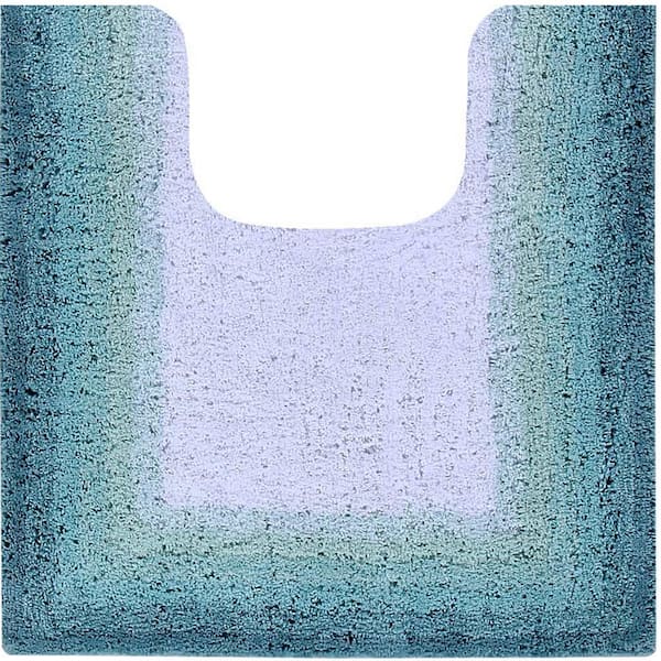 Better Trends Torrent Collection Turquoise 20 in. x 20 in. Contour 100% Cotton Tufted Bath Rug