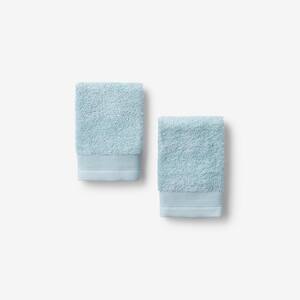 Organic Spa Blue Solid Cotton Wash Cloth (Set of 2)