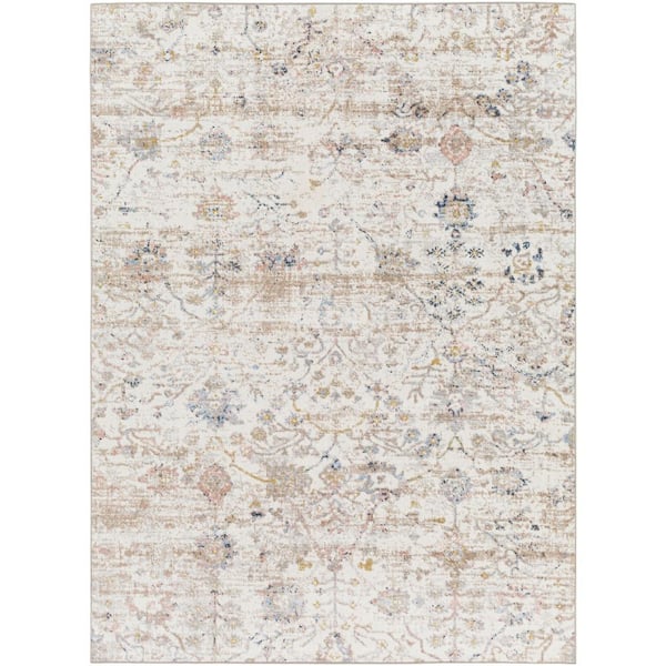 Lavadora Taupe Oriental 7 ft. x 9 ft. Indoor Machine-Washable Area Rug