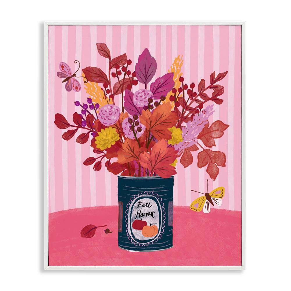 Fall Bouquet on Stripes by Be Ni La White Framed Nature Giclee Art Print 14 in. x 11 in. price history on PriceWatchPro