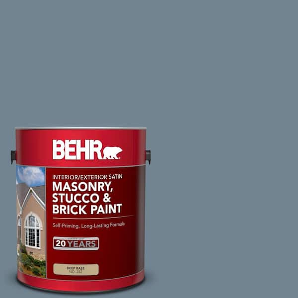 BEHR 1 gal. #PPU14-5 Forever Denim Satin Interior/Exterior Masonry, Stucco and Brick Paint