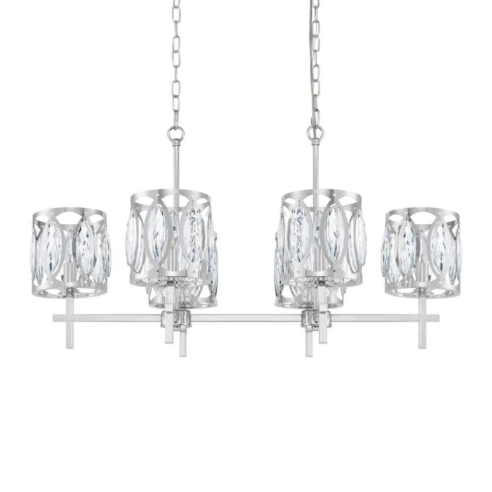 Westchester 6-Light Chrome Linear Crystal Chandelier