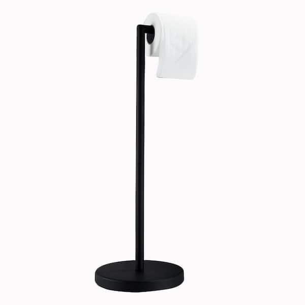 BYH build your home Freestanding Stainless Steel Toilet Paper Holder Bathroom Accessories in Matte Black