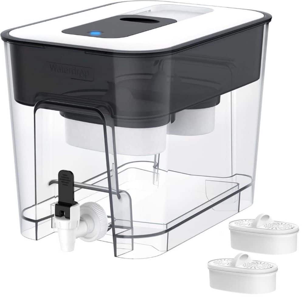 40-Cup Water Filter Pitcher, Dispenser, with 2+2 Filters, in Black with Dual Filters, 8X Faster Filtration, Black price history on PriceWatchPro
