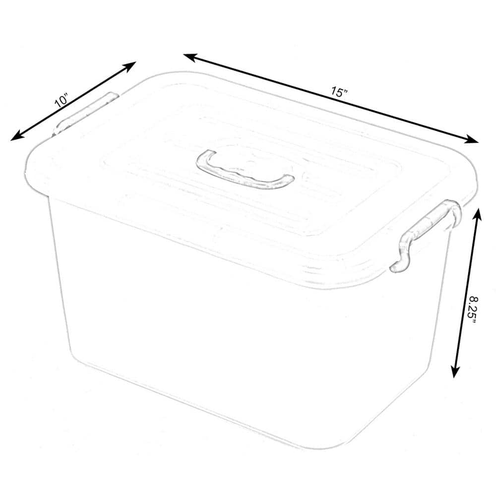 Large Clear Plastic Stackable Storage Box with Blue Handles