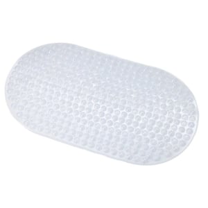 Clear Mint Home 15 in. x 27 in. Non Skid Oval Bubble Bath Mat in Clear