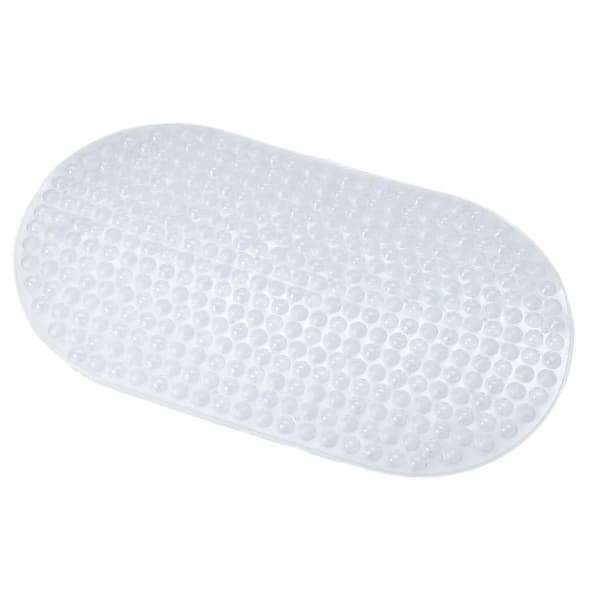 J&V TEXTILES Clear Mint Home 15 in. x 27 in. Non Skid Oval Bubble Bath Mat  in Clear 8552-CL - The Home Depot