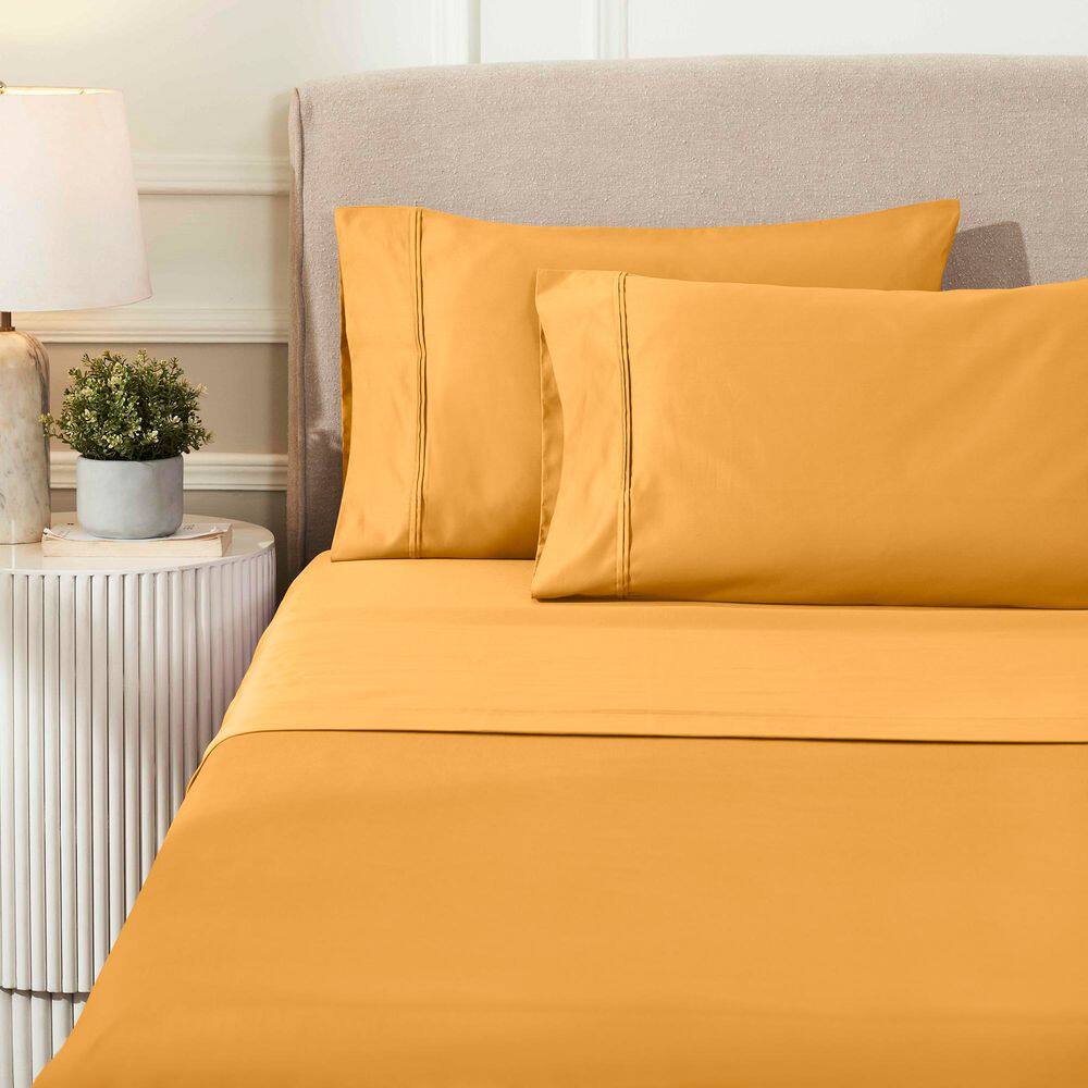 1200 Thread Count 4-Piece Dijon Solid Egyptian Cotton Deep Pocket Queen Sheet Set price history on PriceWatchPro