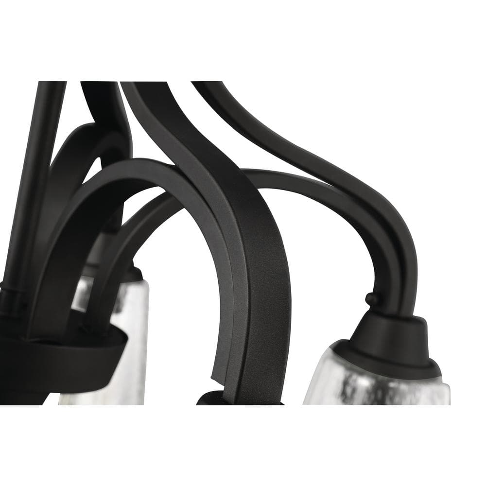 Espresso Nickel 5-Light Chandelier with Clear Bell Shades