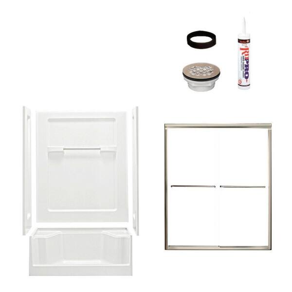STERLING Advantage 34 in. x 48 in. x 72 in. Shower Kit with Shower Door in White/Nickel-DISCONTINUED