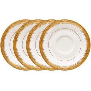 Crestwood Gold 6 in. (Gold) Porcelain Saucers, (Set of 4)