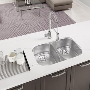 Mr Direct Undermount Stainless Steel 29 3 8 In 60 40 Double Bowl Kitchen Sink Kit 506l Rg The Home Depot