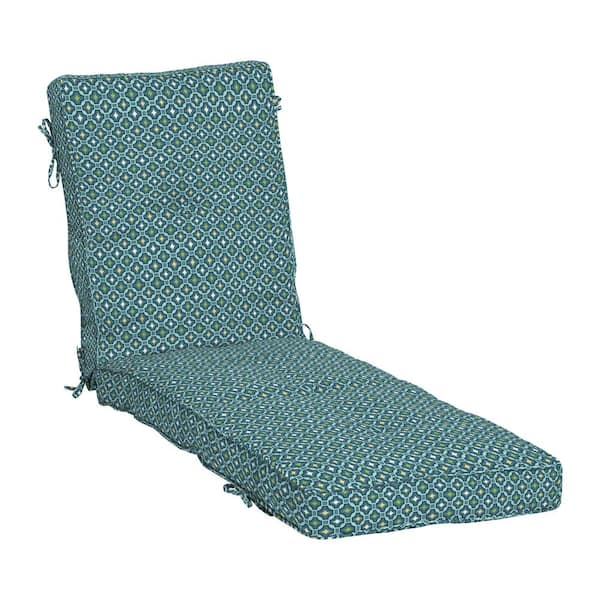 ARDEN SELECTIONS Plush PolyFill 22 in. x 76 in. Outdoor Chaise Lounge Cushion in Alana Blue Tile