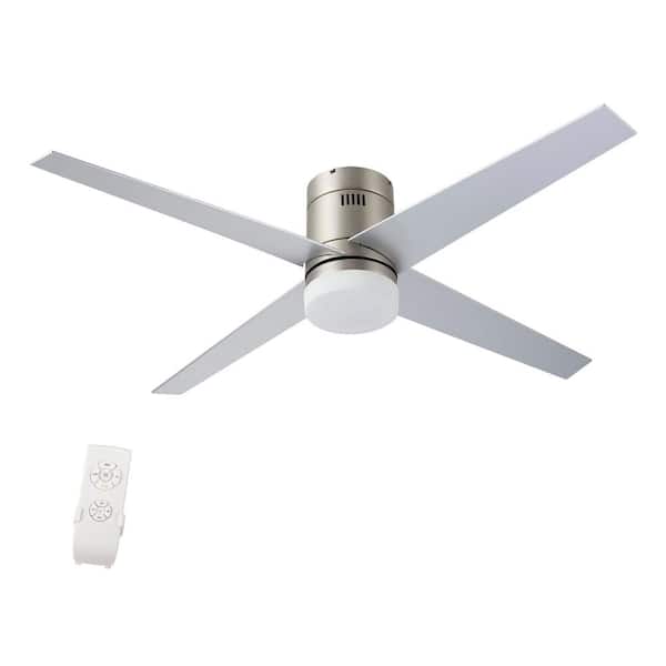 Merra 52 in. Integrated LED Brushed Nickel Ceiling Fan with Light Kit and Remote Control with White Color Changing Technology