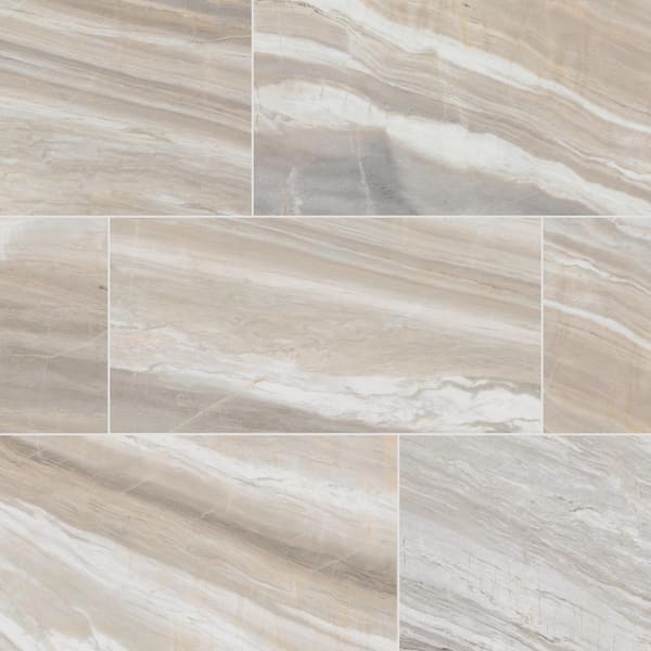 Daltile Artebella Pietra Gray Polished 12 in. x 24 in. Color Body Porcelain Stone Look Floor and Wall Tile (408.48 sq.ft/Pallet)