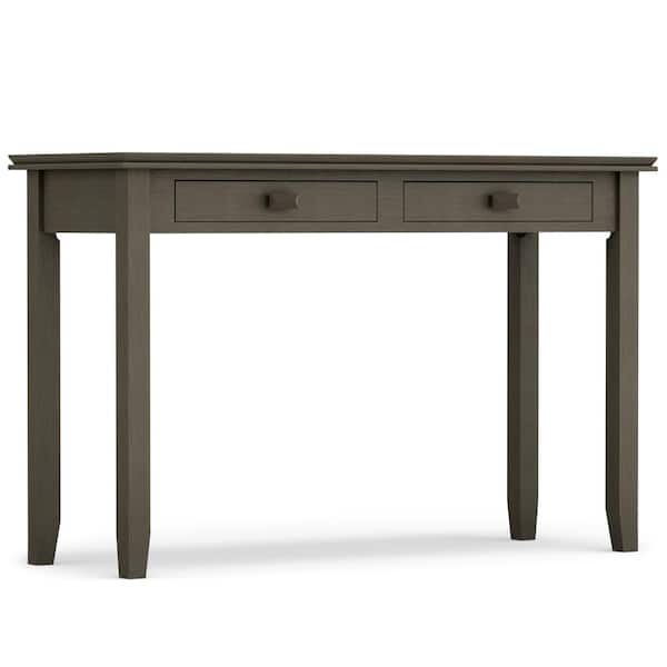 Simpli Home Artisan Solid Wood 46 in. Wide Transitional Console Sofa Table in Farmhouse Grey