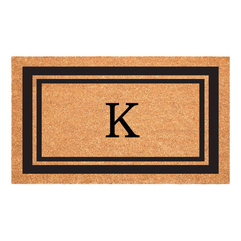 Black Border Door Mat 18 in. x 30 in. Monogram K Door Mat price history on PriceWatchPro