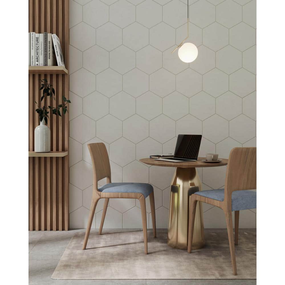 White Matte Hexagon Porcelain Tile for Indoor Use