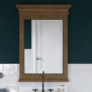 Tehila 24 in. W x 38 in. H Framed Rectangular Beveled Edge Bathroom Vanity Mirror in Natural Rustic