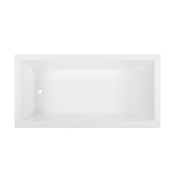 Swiss Madison Voltaire 72 inch x 36 inch Reversible Drain Drop-In Bathtub, White SM-DB567