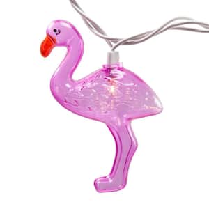 9 ft. 10-Light Pink Flamingo String Light Set