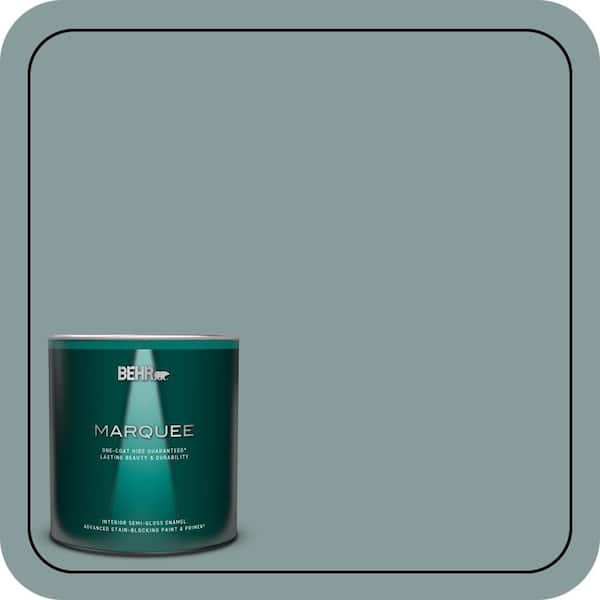 BEHR MARQUEE 1 qt. Home Decorators Collection #HDC-AC-23 Provence Blue One-Coat Hide Semi-Gloss Enamel Interior Paint & Primer