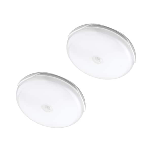 Mr Beams Indoor Battery Powered Motion Activated 30 Lumen LED Puck Light, White (2-Pack)